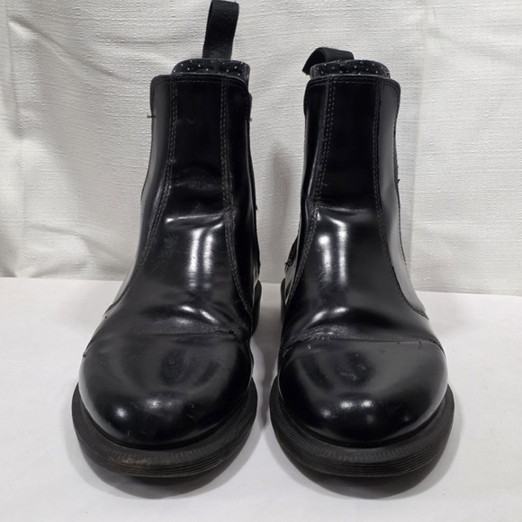 Doc Martens Black Flora Patent Leather Chelsea Boots Womens EU 39 US 8 Slip On - Picture 4 of 16